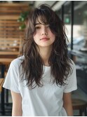 ☆オリーブグレーココアベージュ小顔クラゲヘアー/黒髪/髪質改善