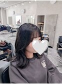87.ミディアムレイヤー/レイヤーカット/くびれヘア/韓国ヘア