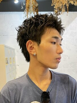 エムヘアー  下北沢(em hair) スペインカール/スパイキーショート/ブルーブラック