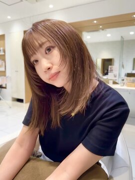 ケンジ 洋光台(KENJE) 顔周りレイヤーロブ×バニラベージュ style by  田爪