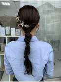編み編みロングアレンジ