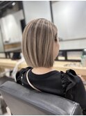 YAMATO アッシュベージュ　バレイヤージュ　白髪ぼかし