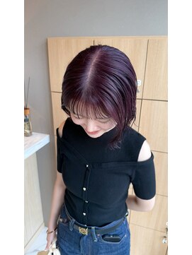 ユウヘアー 千代田橋店(U Hair) ラベンダーグレージュ/ワンブリーチ/ミニボブ