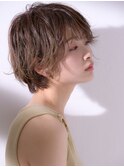 セミウェット小顔ショートボブココアベージュオリーブグレー黒髪
