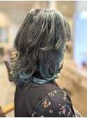 春色◎ミディアムレイヤー×インナーオリーブ透明感カラー