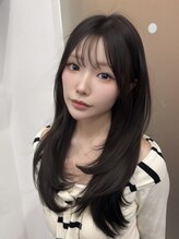 アマテラスゼロ 新宿(AMATELAS zero)&nbsp;顔まわり小顔レイヤー/ミディアムレイヤー/オリーブブラウン