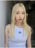 ミルクティーブロンド/ワンホンレイヤー/顔型別ヘアスタイル特集