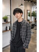 MEN's Baguz MEN'Sカット/ MEN'Sパーマ/ MEN'Sカラー 濡れ感カーリー×束感メンズマッシュ韓国風パーマトレンドヘア