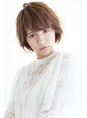 甘さ映えるニュアンスショートボブ