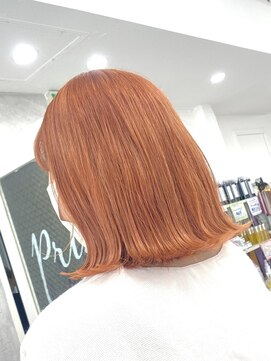 アジールヘア 東上野店(agir hair) オレンジカラー、ボブスタイル【上野/御徒町/学割U24】