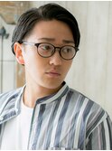 七三分けオールバック黒髪モテセミウェットスタイルU上尾