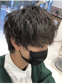 メンズツーブロ緩めツイストスパイラルパーマ