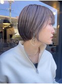 まるみショート×シルバーグレージュ