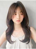 くせ毛風カールうるツヤフェミニンロング艶感デジタルパーマ