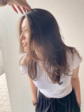 ラフ バイ マグ 南松本(R.A.F. by Mag) 顔まわりレイヤーカット髪質改善ストレートブラウンカラー