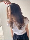 顔まわりレイヤーカット髪質改善ストレートブラウンカラー