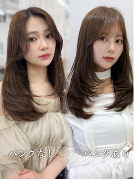 ハピネス 梅田茶屋町店(HAPPINESS) 韓国風/レイヤーカット/顔周り/顔まわり/髪質改善/ベージュ