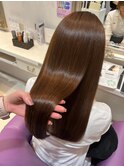 京都美容室 髪質改善 レイヤーカット ブリーチなし 透明感カラー