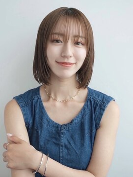 トリッカ 銀座(tricca) ベージュカラー/ボブ/顔まわりレイヤー/前髪/イメチェン