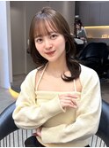 韓国レイヤーカット/くびれ巻き/前髪顔周り/セミディ[門前仲町]