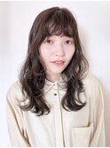 波巻のレイヤー_グレージュカラーボブウルフ_38707