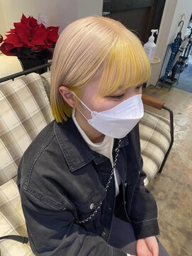 エンス(en:s) ◎white beige × point yellow