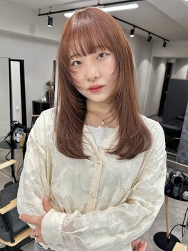 オグジュアリー 表参道(aux.) ロングレイヤー×オレンジブラウン