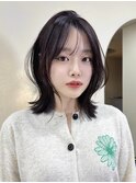 マロンベージュレイヤーくすみグレージュ韓国巻き前髪20代30代