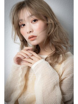 カバーヘア 上尾西口店(COVER HAIR) ハイトーンカラー大人可愛い韓国風巻き毛先パーマx上尾20代30代