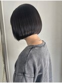 黒髪ワンレングスのミニボブヘア/ワンレングスボブ/ボブ