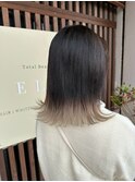 星華,黒髪,小顔,ワンレン,エンドカラー