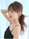 【C】有村架純風/小顔モテ前髪顔まわり柔らかいグレージュカラー