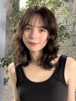 メゾンアクア 表参道(Maison ACQUA) +小顔ミディアムパーマミディアムデジタルパーマボブパーマ黒髪