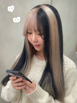 ベレーザ 渋谷(BELEZA) 16888黒髪フォックスカラーシルバーベージュルールカラー