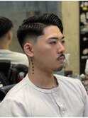2401_黒髪アッシュテーパーフェードウォーリアカットバーバー