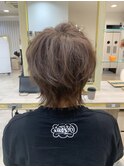 20代30代ウルフレイヤーくびれミディレイヤーボブベージュ