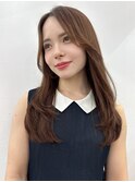 ロングレイヤー×かき上げバング