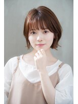 ヘアーズ ベリー 香椎店(hairs BERRY)&nbsp;★BERRY切りっぱなしボブシフォンベージュフレアバングうる艶髪