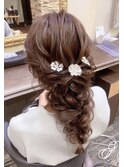 ルーズヘア　編み込み　編みおろし