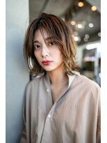 ケアリー 武蔵小杉(Carelly)&nbsp;大人かわいい前髪セシルカットココアブラウンフリンジウェーブ