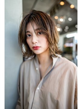 ケアリー 武蔵小杉(Carelly) 大人かわいい前髪セシルカットココアブラウンフリンジウェーブ