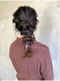 ヘアアレンジ/編みおろし/結婚式/パーティーヘア/ヘアセット