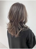 白髪ぼかしハイライトモンブランベージュ