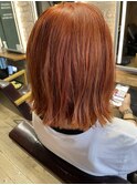 切りっぱなしボブ×オレンジ