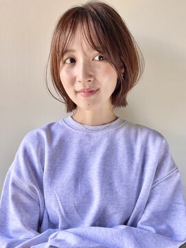 ガーデン オオタカノモリ(garden otakanomori) 切りっぱなしボブ×小顔前髪×ベージュカラー×レイヤーカットz