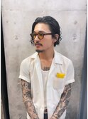 メンズ　ミディアム　パーマスタイル