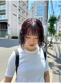 ワインレッド×くりくりパーマ　【MOMOKA】