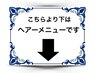 こちらより下はヘアーメニューです