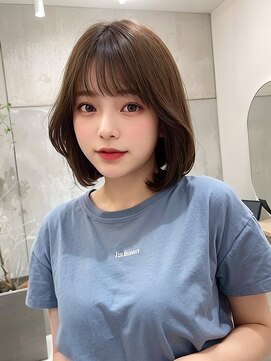 サンド 池袋 2nd(sand) 韓国風レイヤーカット小顔ボブ/黒髪地毛風カラー/池袋