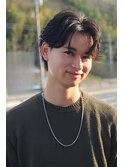 フェザーショート 刈り上げセンターパート